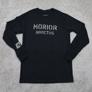 Eminem Morior Invictus Shirt Mens Small Black 100% Cotton Long Sleeve Pullover